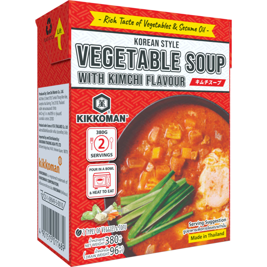 KIKKOMAN KOREAN STYLE VEGETABLE SOUP WITH KIMCHI FLAVOR ซุปผักกลิ่นกิมจิ สไตล์เกาหลี ขนาด 380g